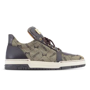 Mauri Supreme in Sport Rust / Taupe Mens Exotic Crocodile / Fabric / Calf-Skin Leather Casual Sneakers