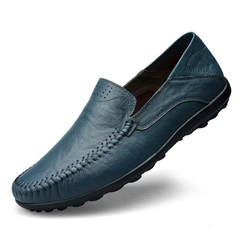 Men’s Breathable Vegan Leather Loafers with Stitch Style | Perfect for All Seasons