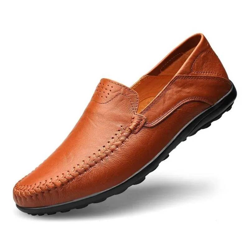 Men’s Breathable Vegan Leather Loafers with Stitch Style | Perfect for All Seasons