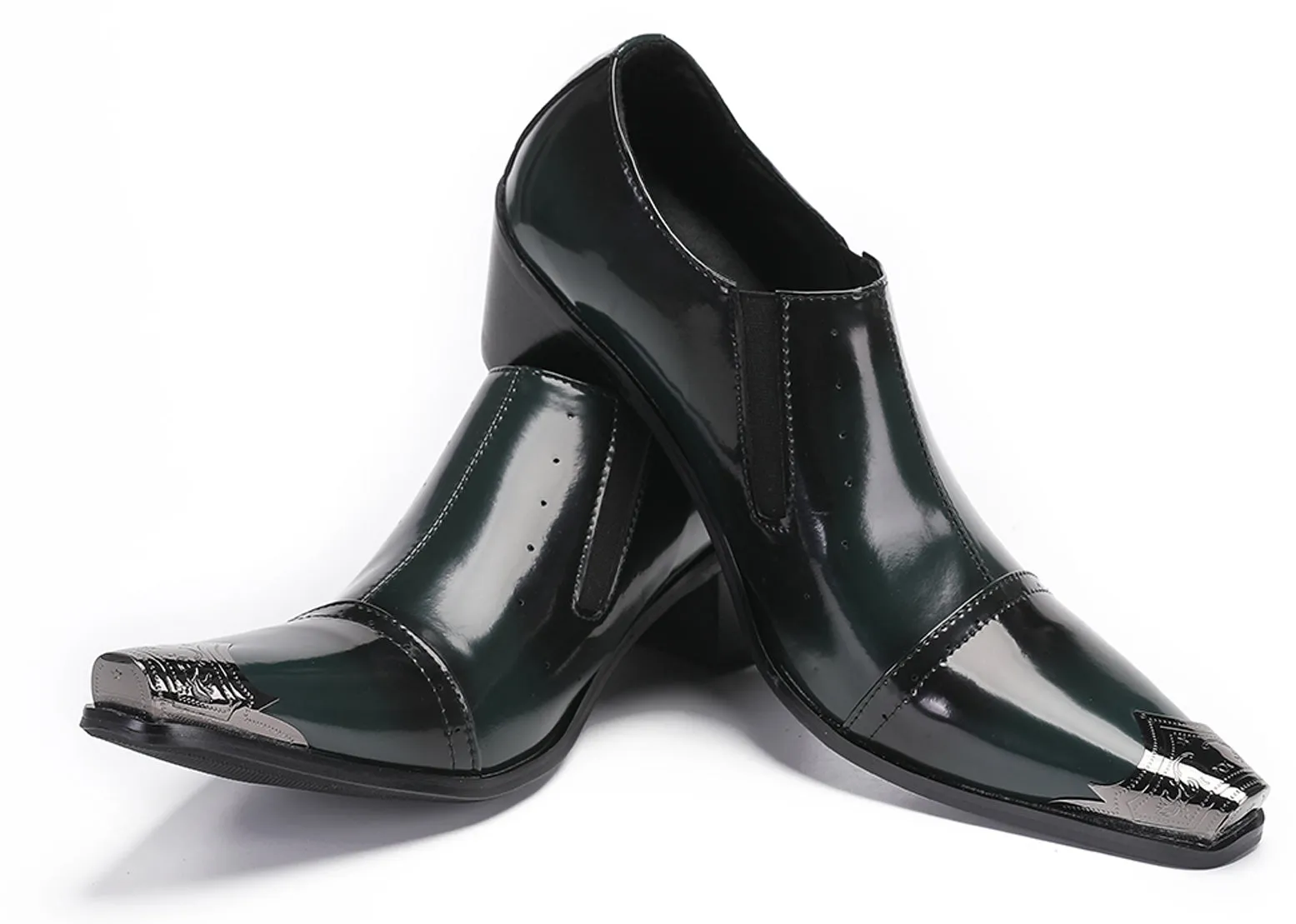 Mens Casual Shoes Heel Western Loafers