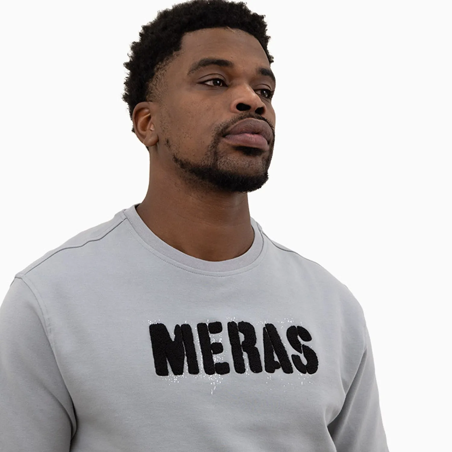 Men's Chenille Patch Crew Neck Sweatshirt