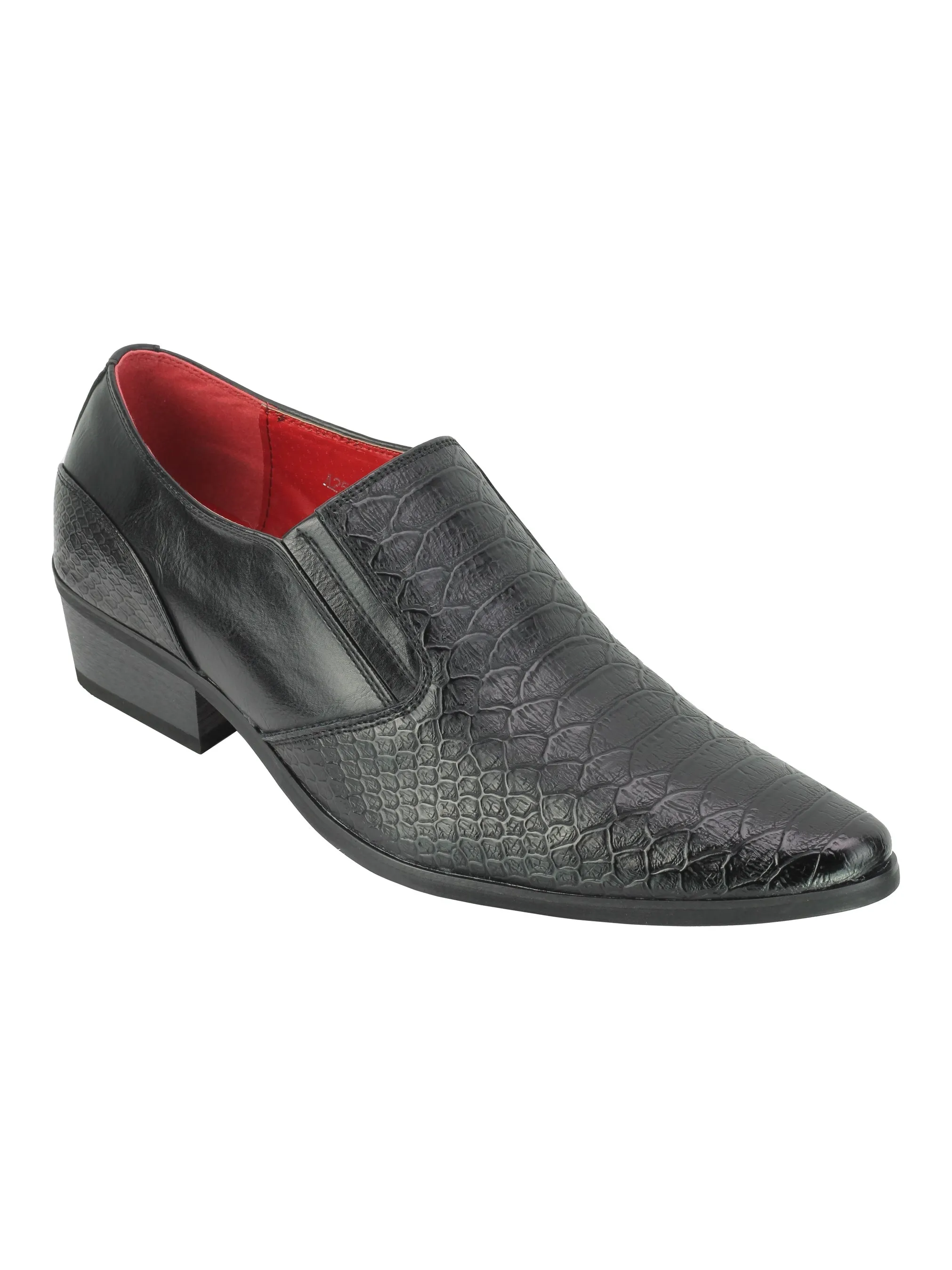 Mens Faux Leather Emboss Loafers