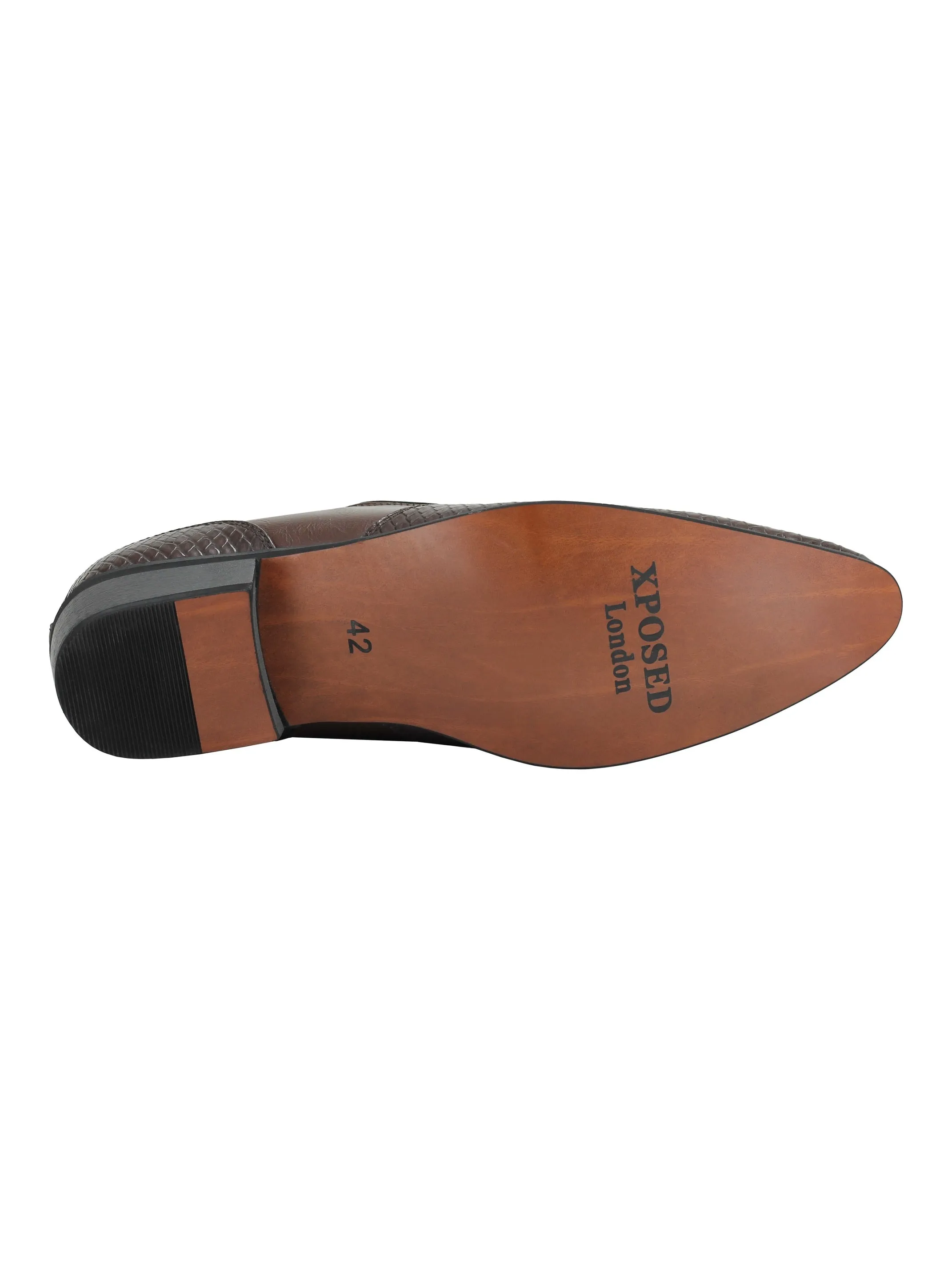 Mens Faux Leather Emboss Loafers