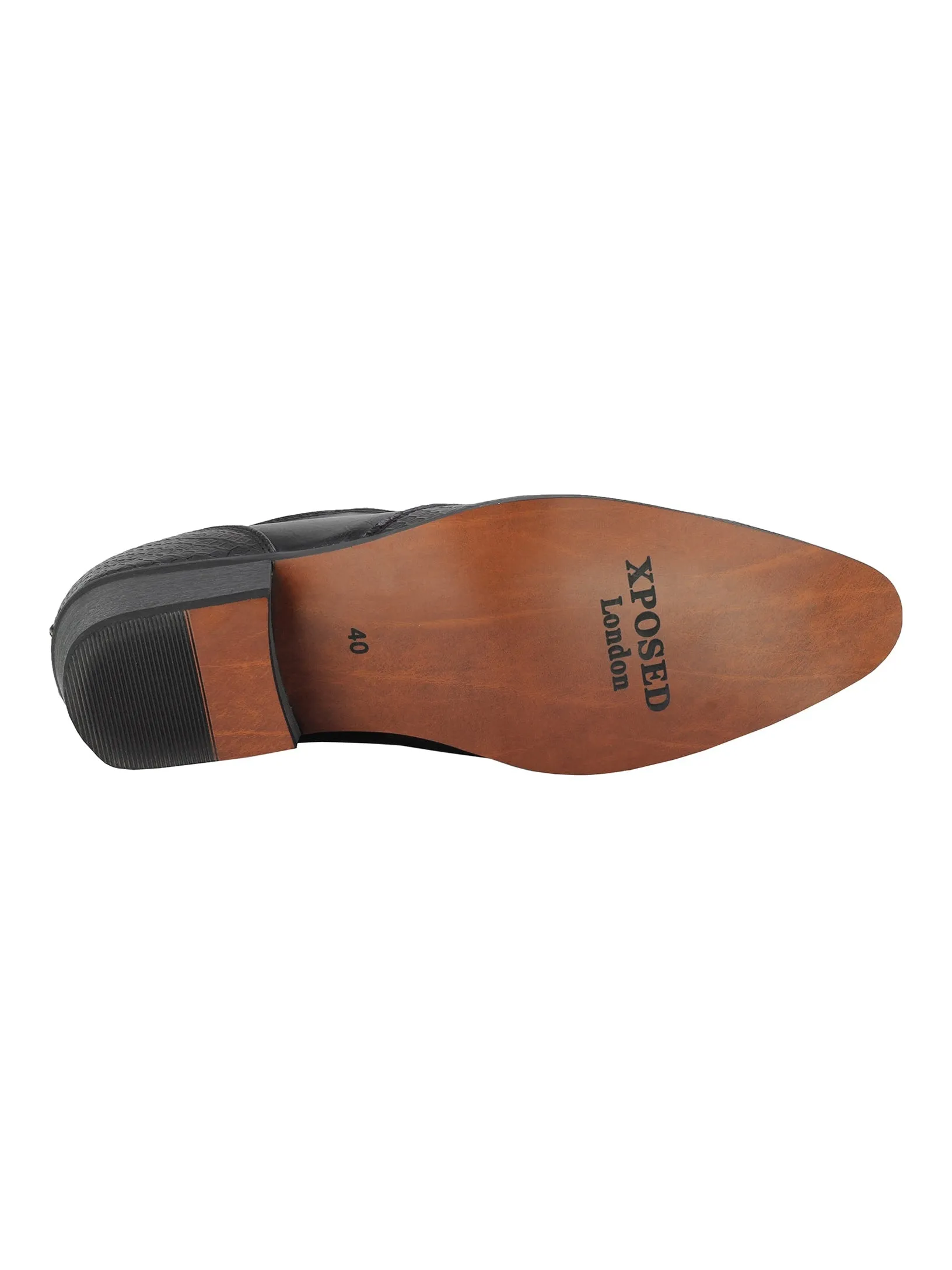 Mens Faux Leather Emboss Loafers
