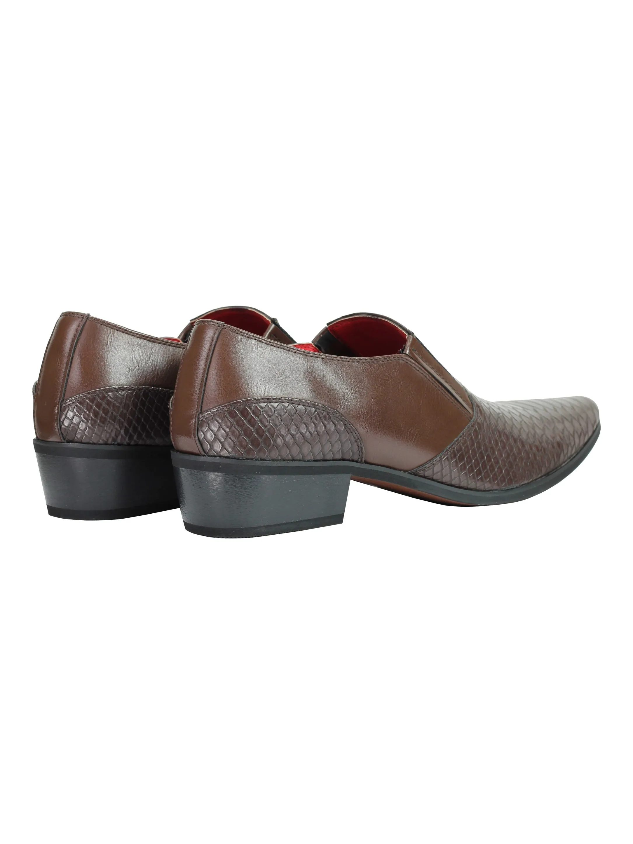 Mens Faux Leather Emboss Loafers