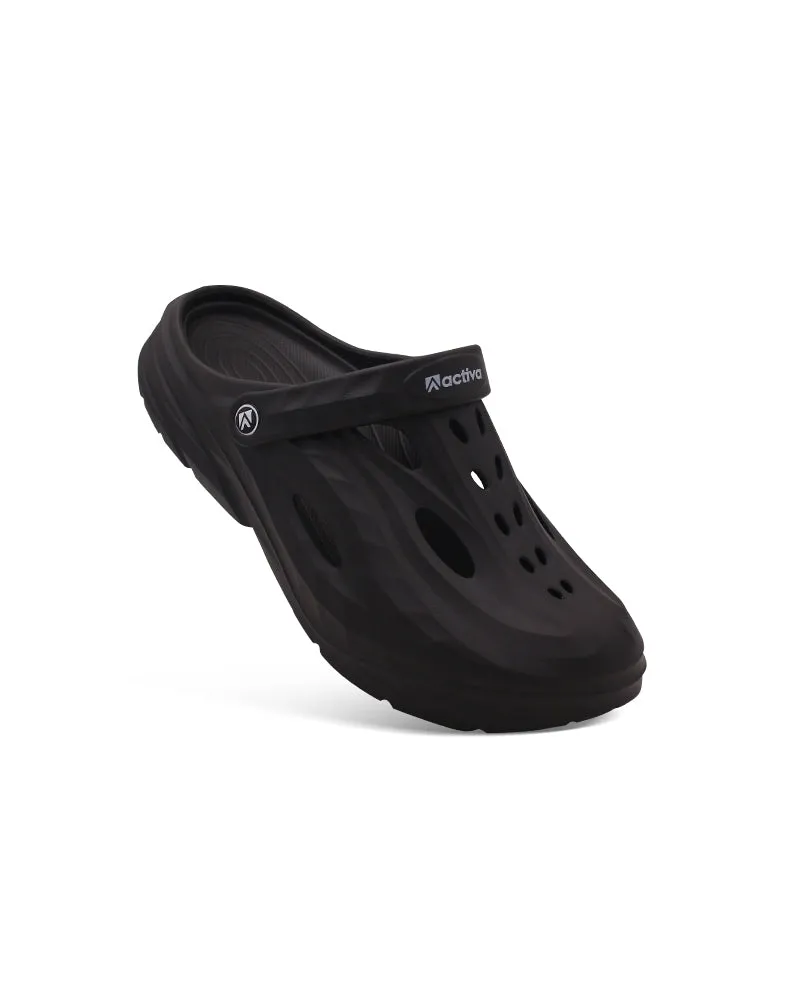 Men’s Stylish EVA Clogs with Back Strap | Wave-Textured & Perforated Design