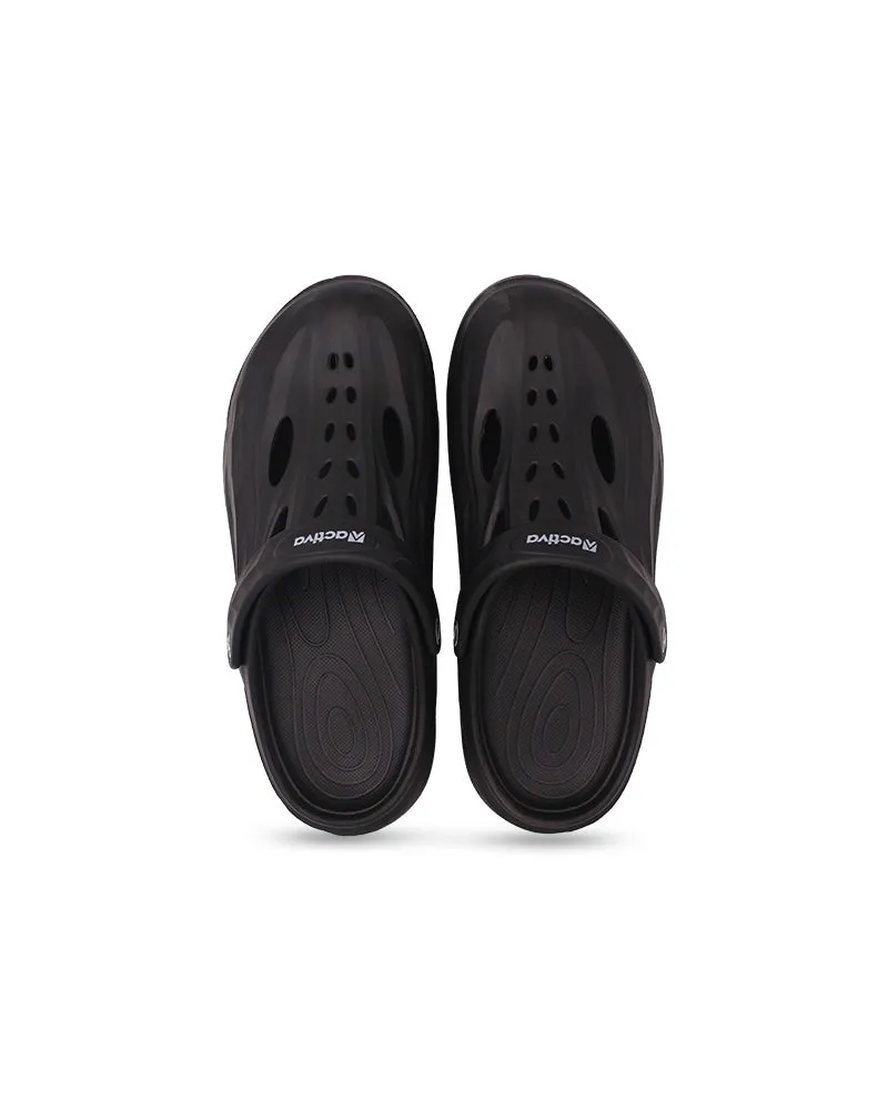 Men’s Stylish EVA Clogs with Back Strap | Wave-Textured & Perforated Design