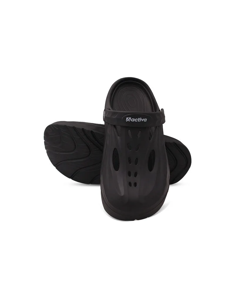 Men’s Stylish EVA Clogs with Back Strap | Wave-Textured & Perforated Design