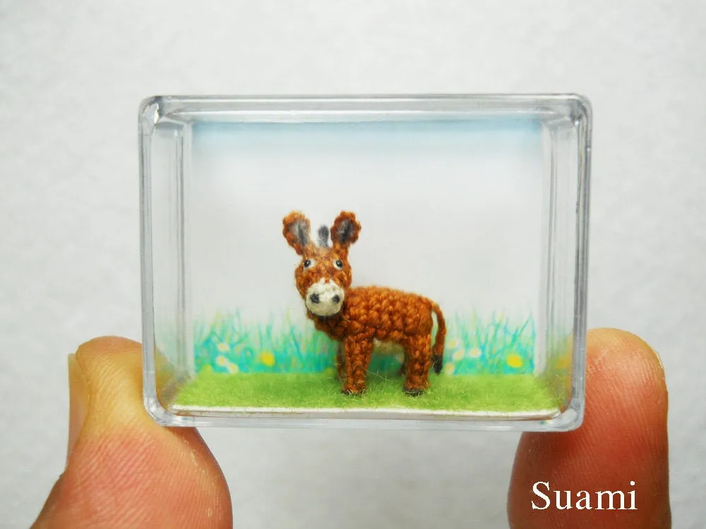 Miniature Brown Donkey 0.6 Inch - Made To Order