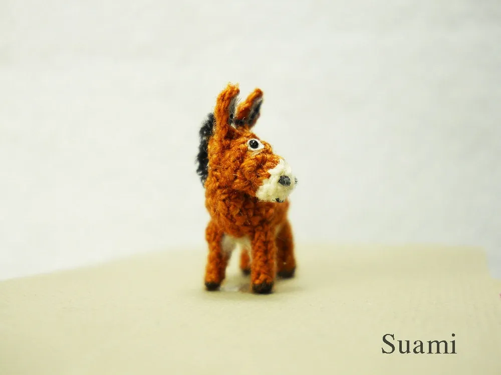 Miniature Brown Donkey 0.6 Inch - Made To Order