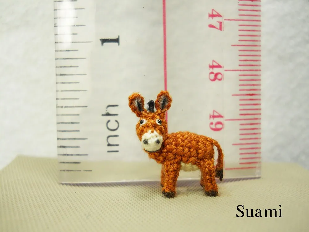Miniature Brown Donkey 0.6 Inch - Made To Order
