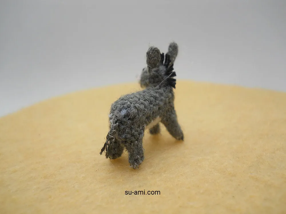 Miniature Donkey 0.6 Inch - Micro Crochet Animals - Made To Order