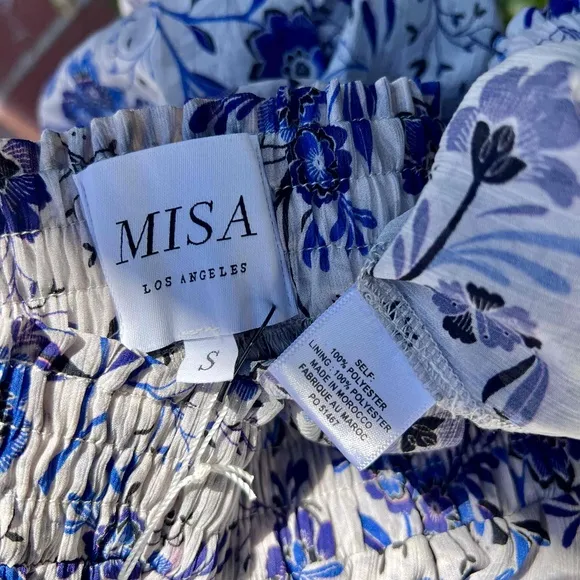 Misa Marion Skirt NWT Cerulean Floral Blue Ruffled Mini Womens Size Small