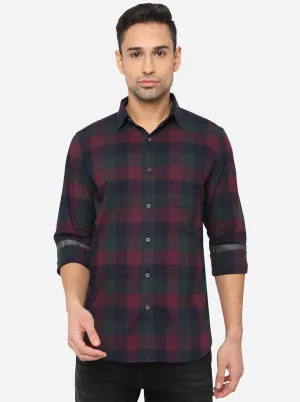 Multicolor Checked Slim Fit Semi Casual Shirt | JadeBlue