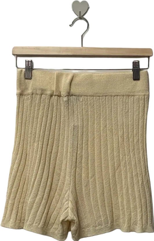 NA-KD Light Beige Knit Ribbed Shorts S