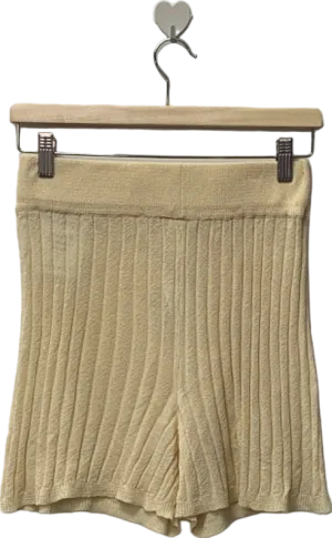 NA-KD Light Beige Knit Ribbed Shorts S