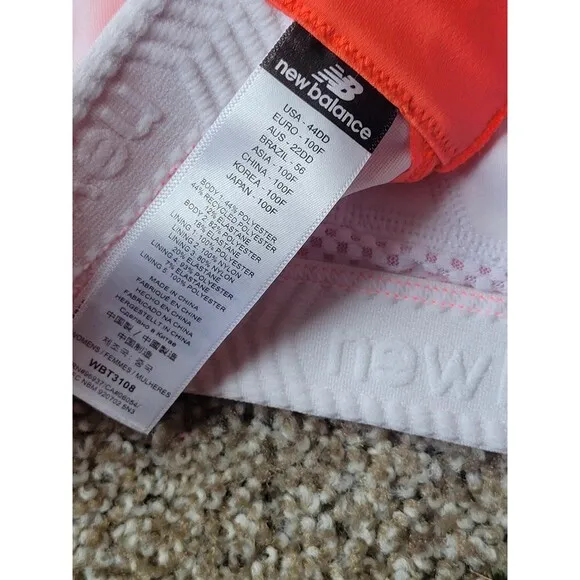 Neon Orange New Balance Sports Bra