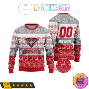 NEW AFL Essendon Football Club Christmas Sweater Crewneck Sweatshirt, Back Is Plain - No Personalization, Sz M