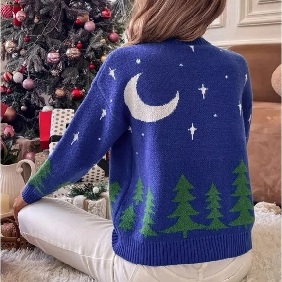 New Christmas pattern long sleeve sweater