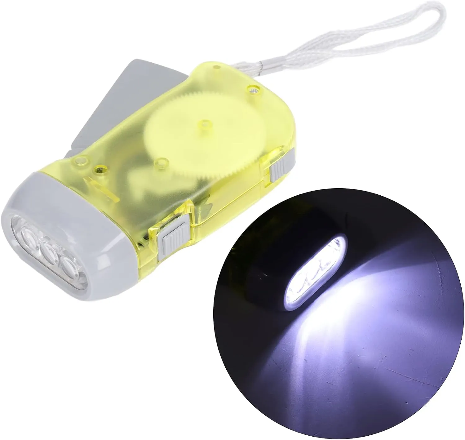 NEW Crank Light, Portable Emergency Light 3 LED Lights Powerful Outdoor Light Hand Push Light