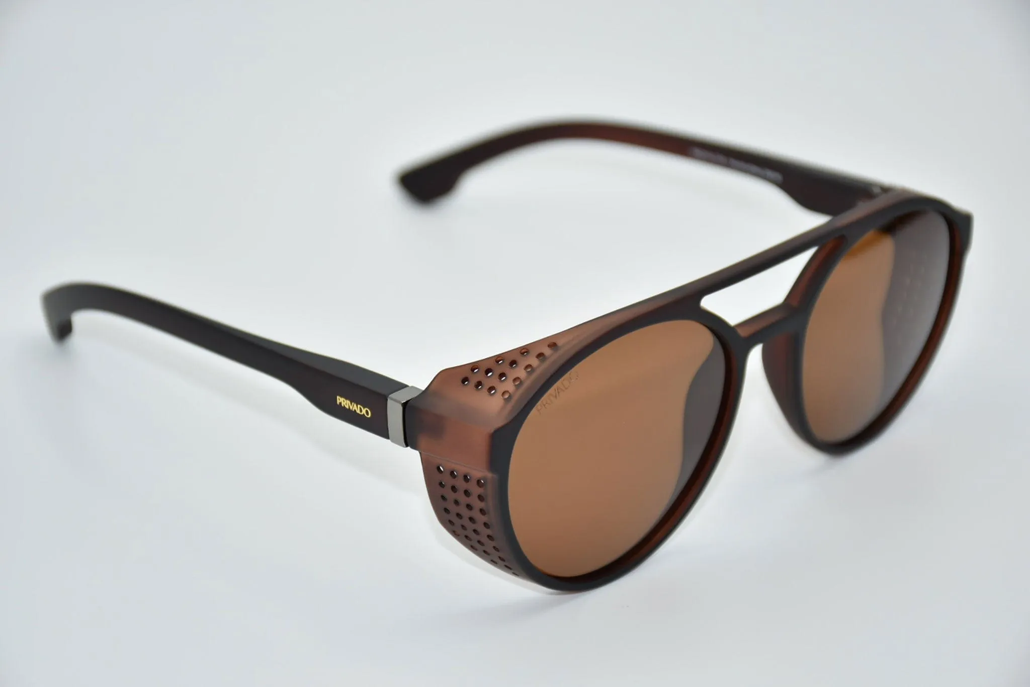 Noctua - Round Polarized Sunglasses - Matte Brown & Black