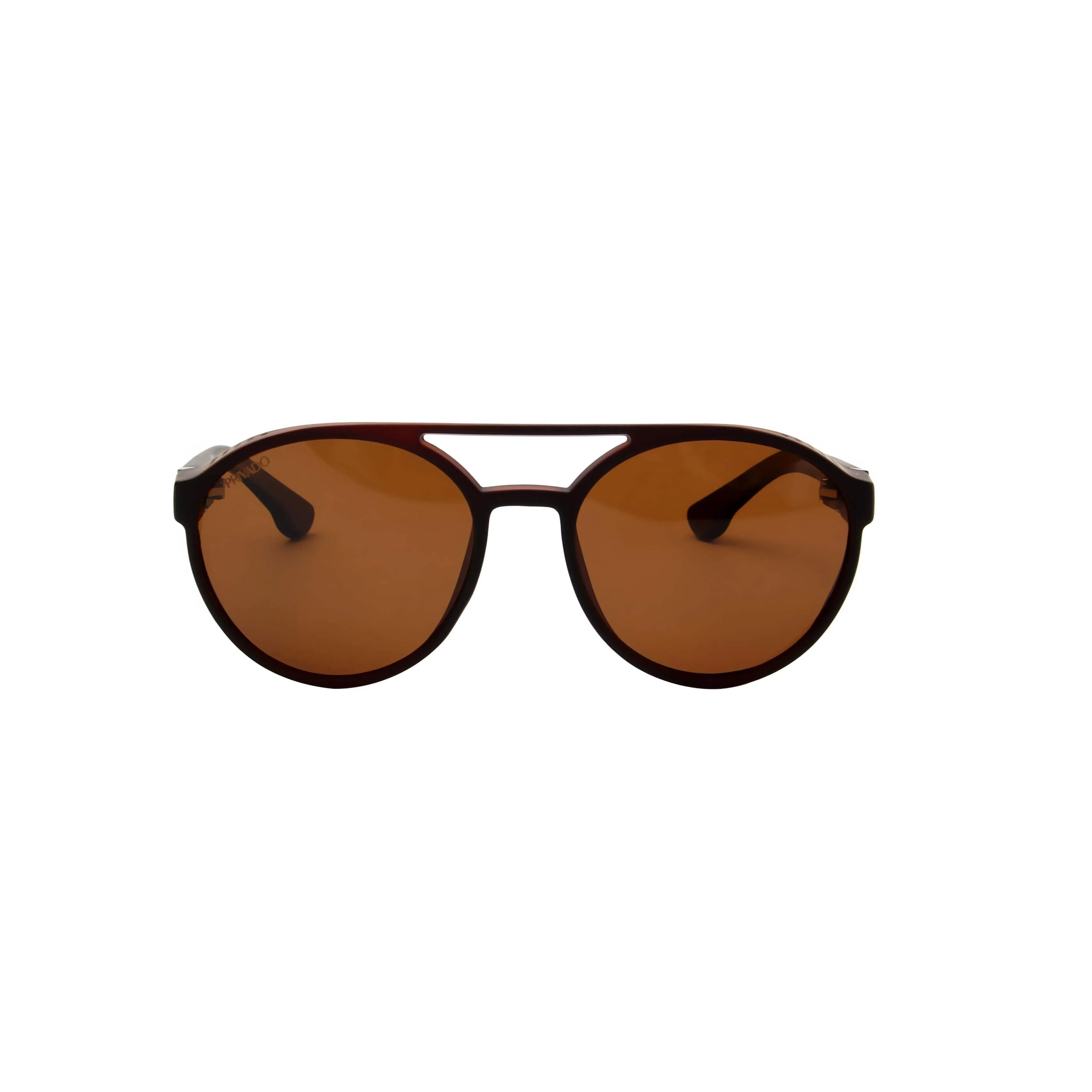 Noctua - Round Polarized Sunglasses - Matte Brown & Black