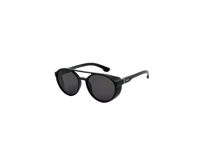 Noctua - Round Polarized Sunglasses - Matte Brown & Black