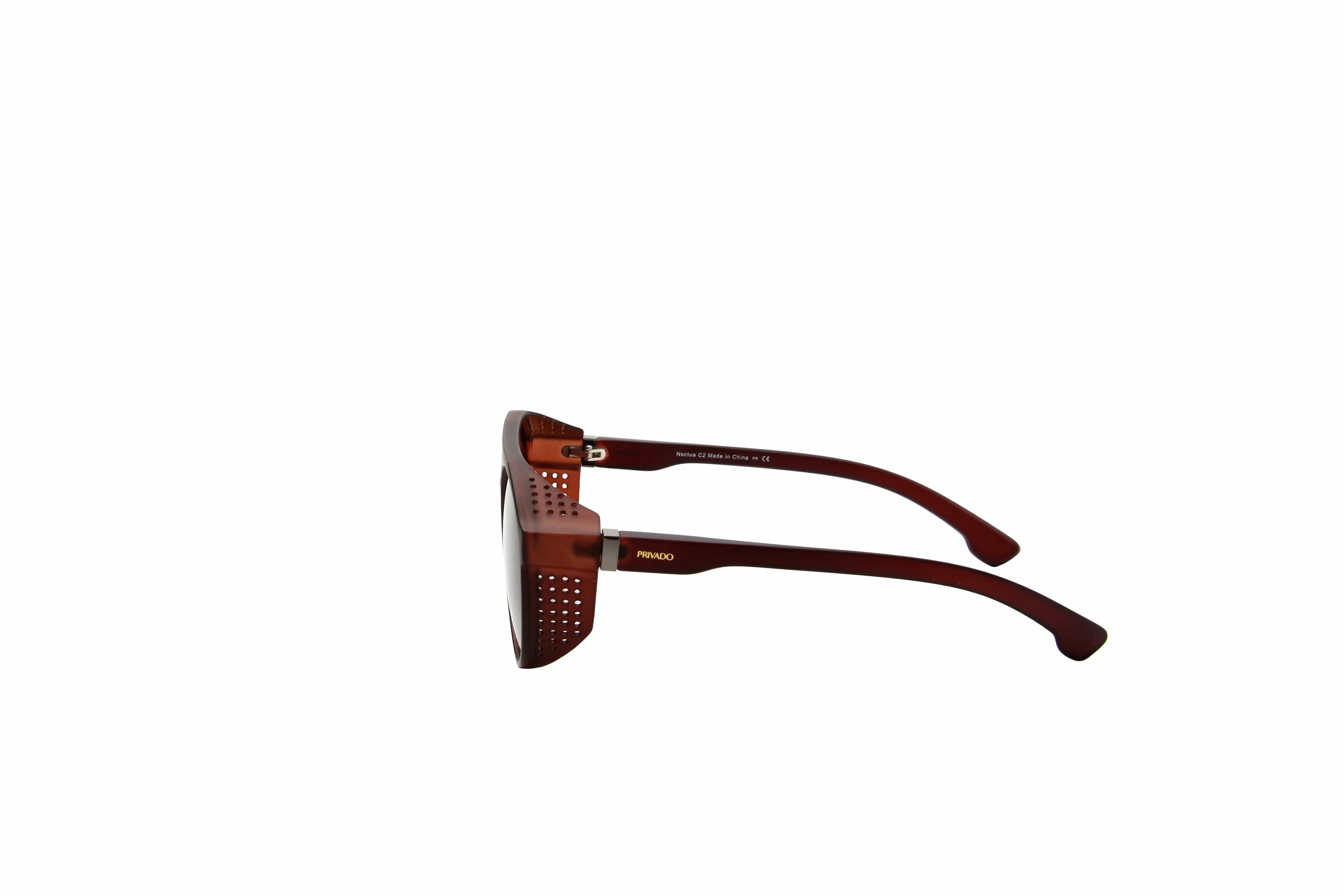 Noctua - Round Polarized Sunglasses - Matte Brown & Black