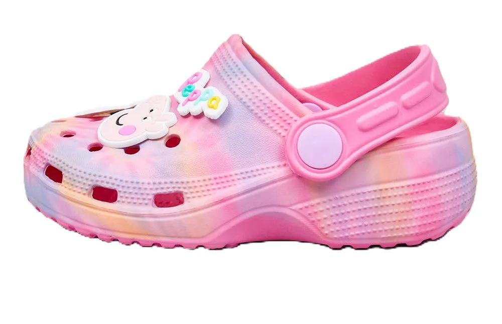Peppa Pig Toddler Clogs EVA Slip-On Shoes with Peppa Pig Charms – Size 5-10