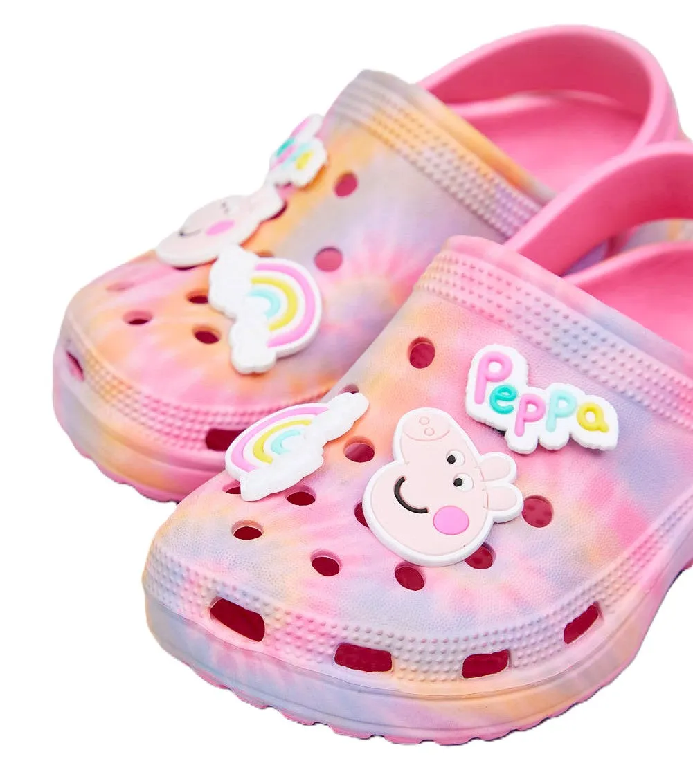 Peppa Pig Toddler Clogs EVA Slip-On Shoes with Peppa Pig Charms – Size 5-10