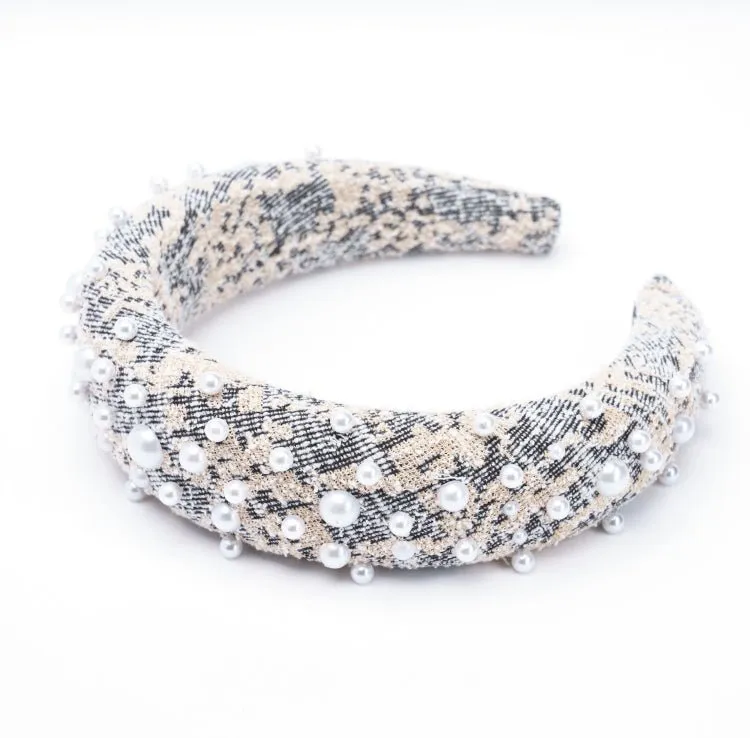 Plush Pearl Tweed Headband