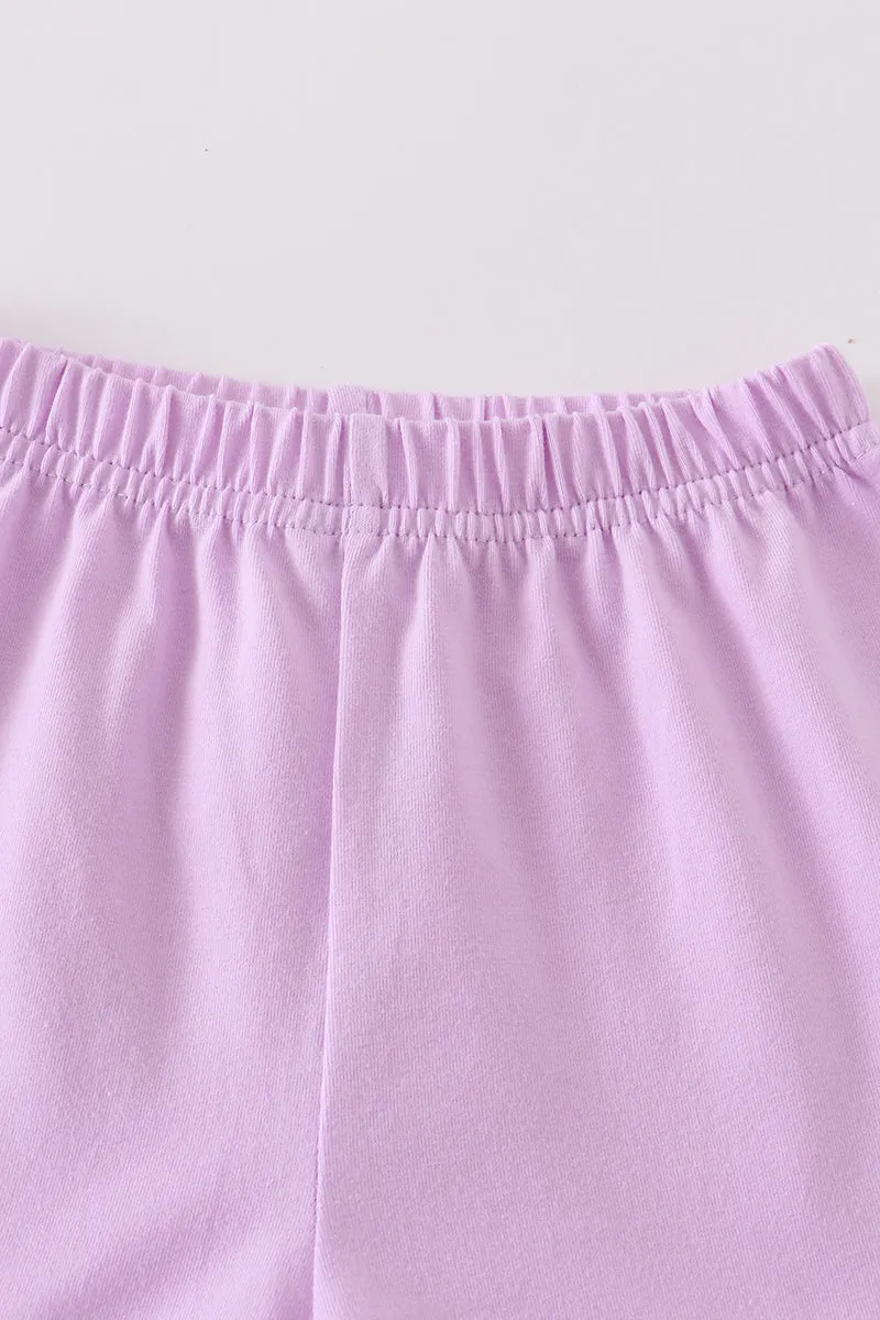 Premium Purple Basic Ruffle Shorts