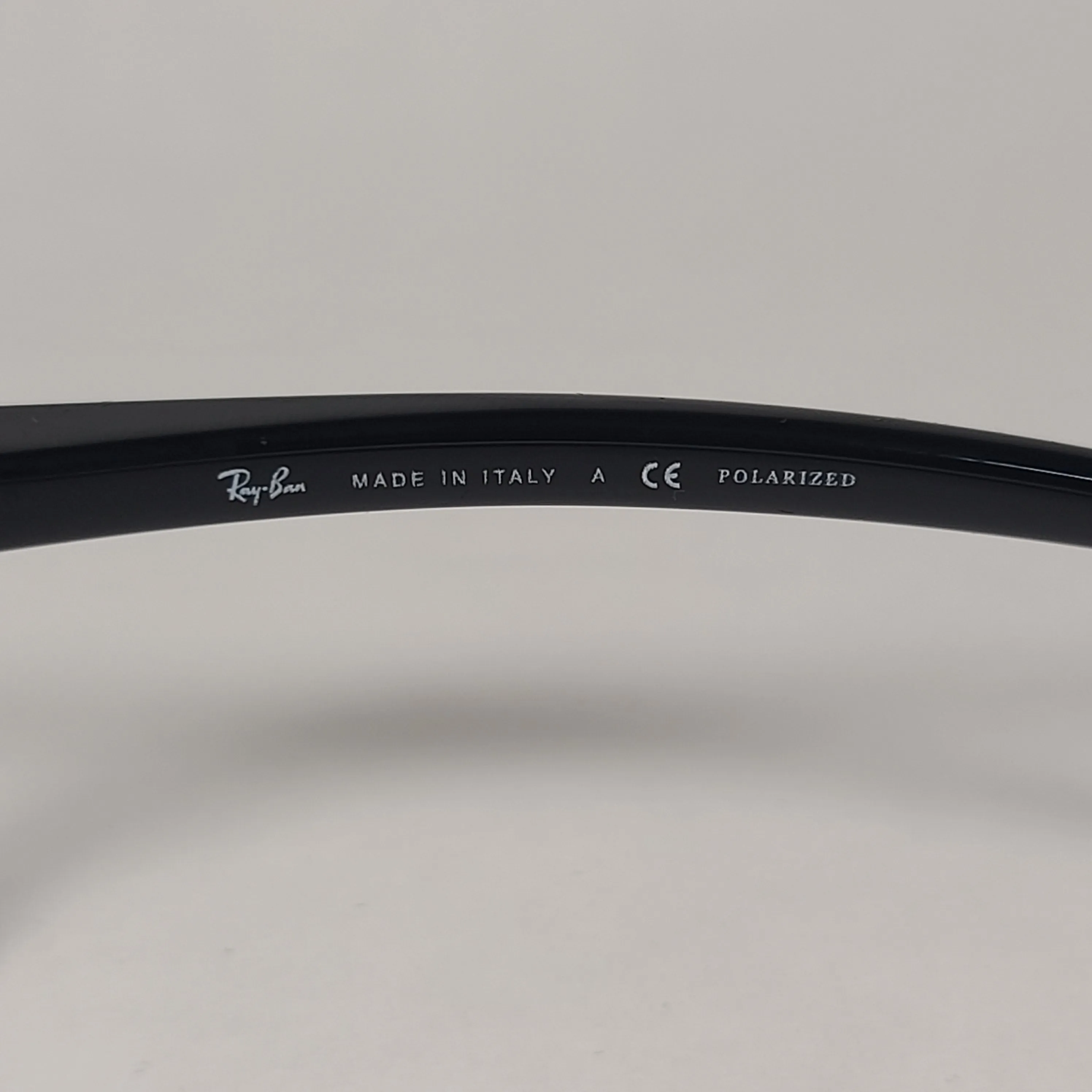 Ray-Ban Active Rimless Polarized Sunglasses RB4085 601/9A Sport Wrap Shiny Black Frame Green Lens