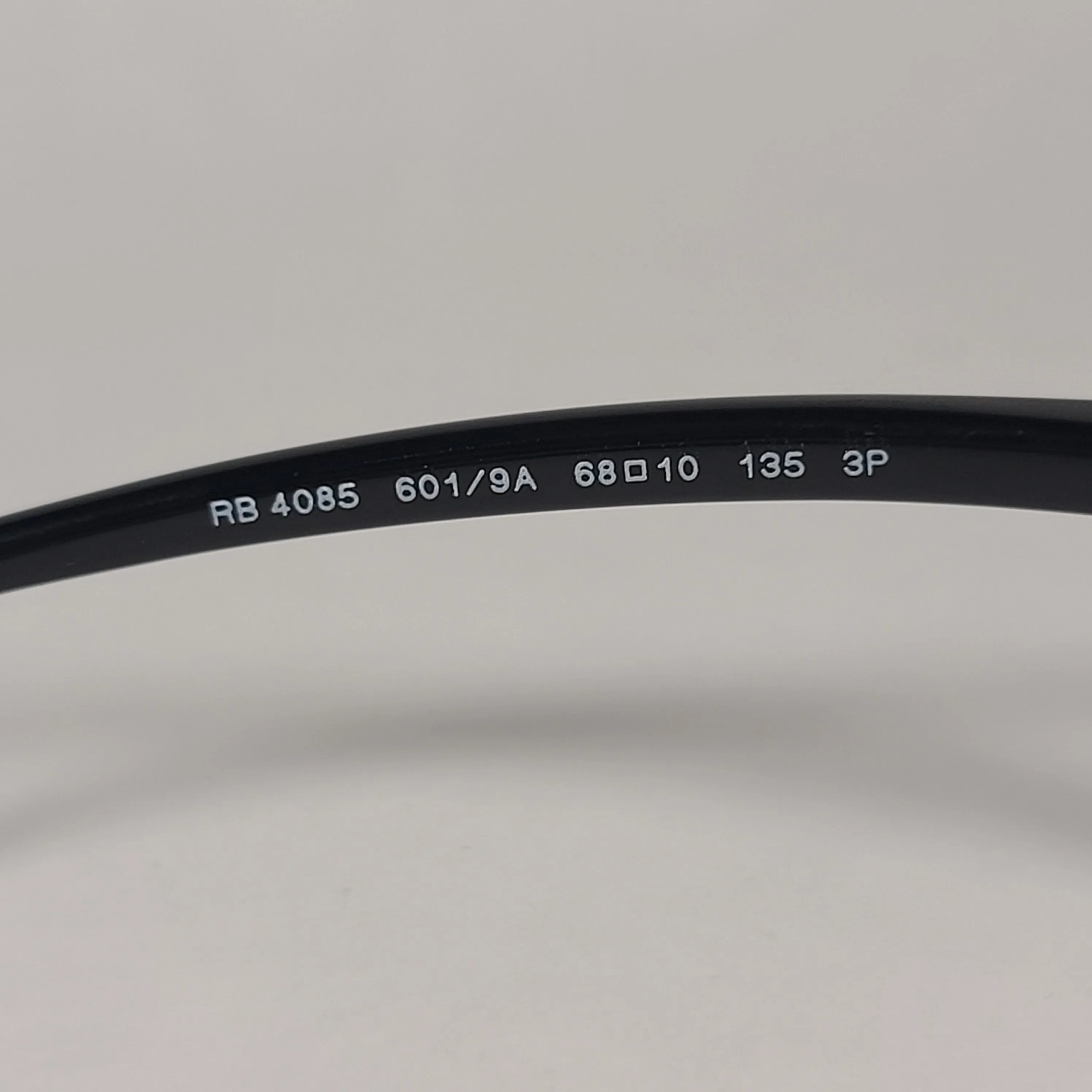 Ray-Ban Active Rimless Polarized Sunglasses RB4085 601/9A Sport Wrap Shiny Black Frame Green Lens