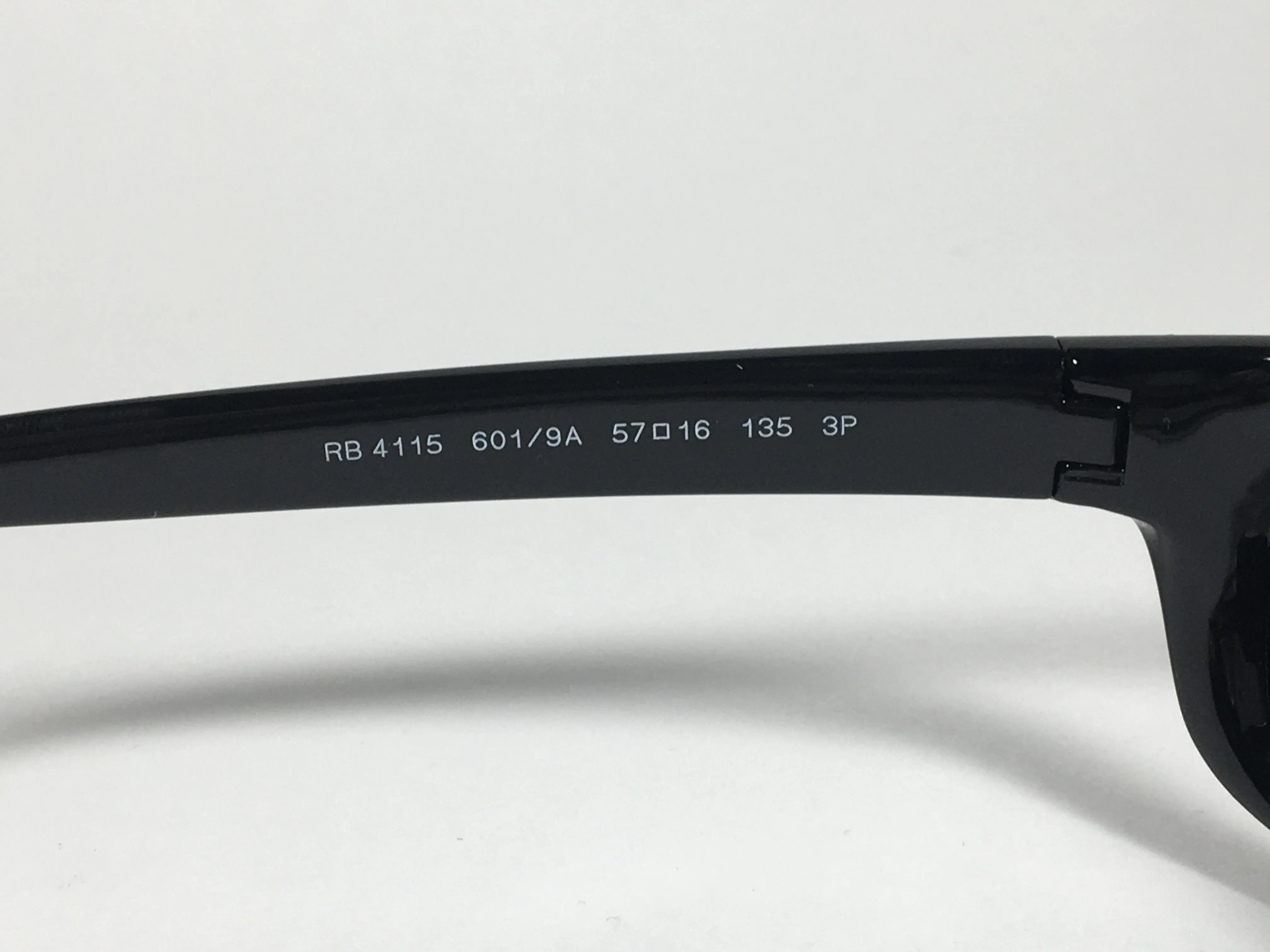 Ray-Ban Polarized Small Predator Active Lifestyle Sunglasses RB4115 601/9A Wrap Black Gloss Green Lens