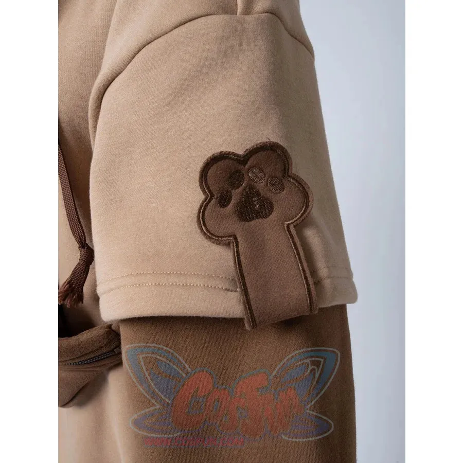 【READY TO SHIP】Winter Bear Detachable Bag Fake Two-Piece Fleece Hoodie C00554