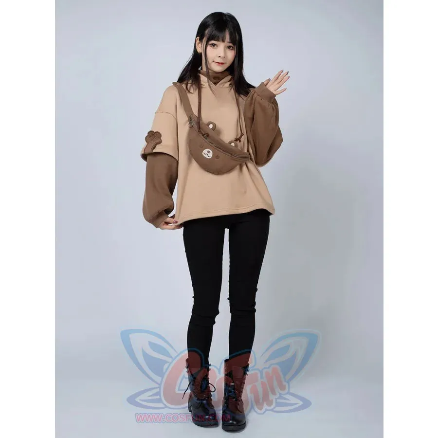 【READY TO SHIP】Winter Bear Detachable Bag Fake Two-Piece Fleece Hoodie C00554