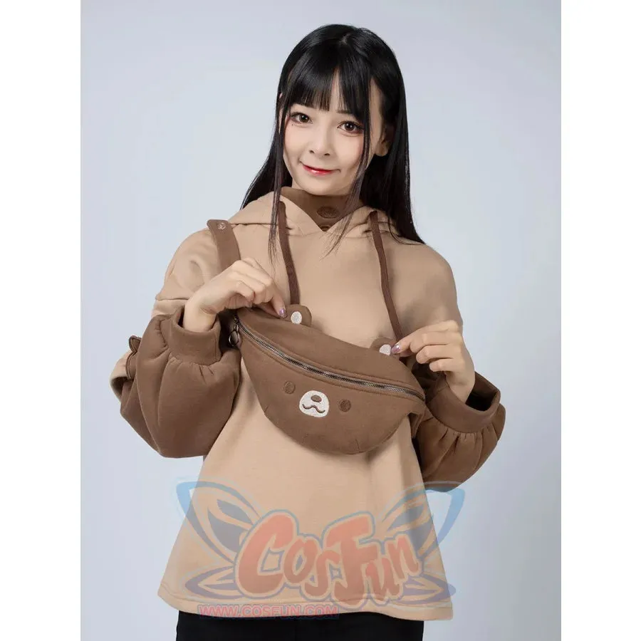【READY TO SHIP】Winter Bear Detachable Bag Fake Two-Piece Fleece Hoodie C00554