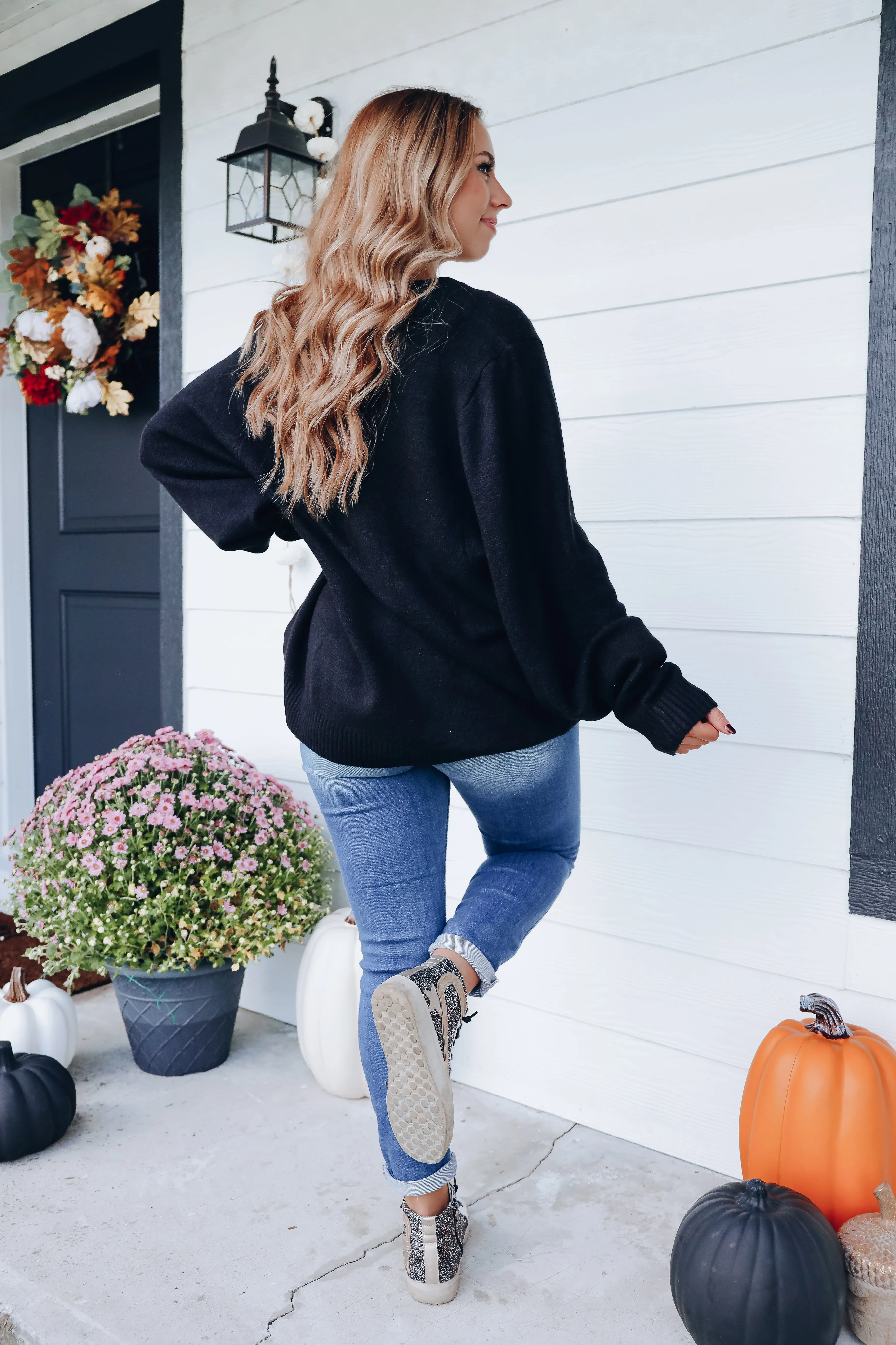 Relaxing Retreat Knit Sweater - Black