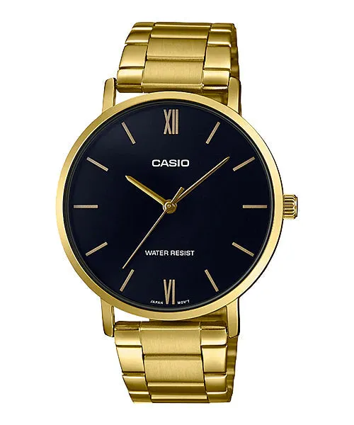 Reloj casual correa de Acero inoxidable MTP-VT01G-1B