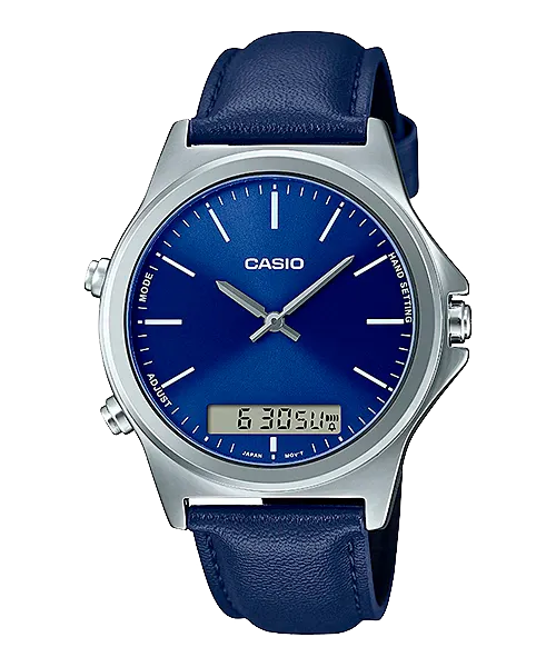Reloj casual correa de cuero MTP-VC01L-2E