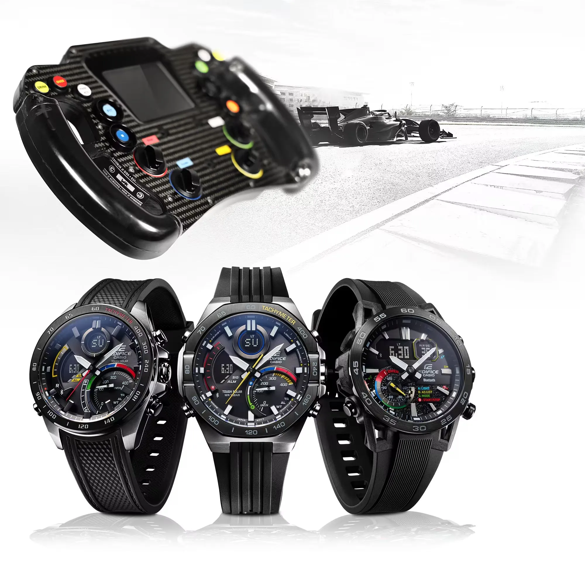 Reloj Edifice casual correa de resina ECB-40MP-1A