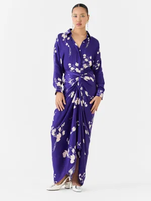 Sakura Draped Shirt Dress