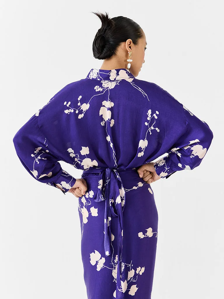 Sakura Draped Shirt Dress