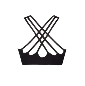 Scallop Back Strappy Sports Crop Top BK74