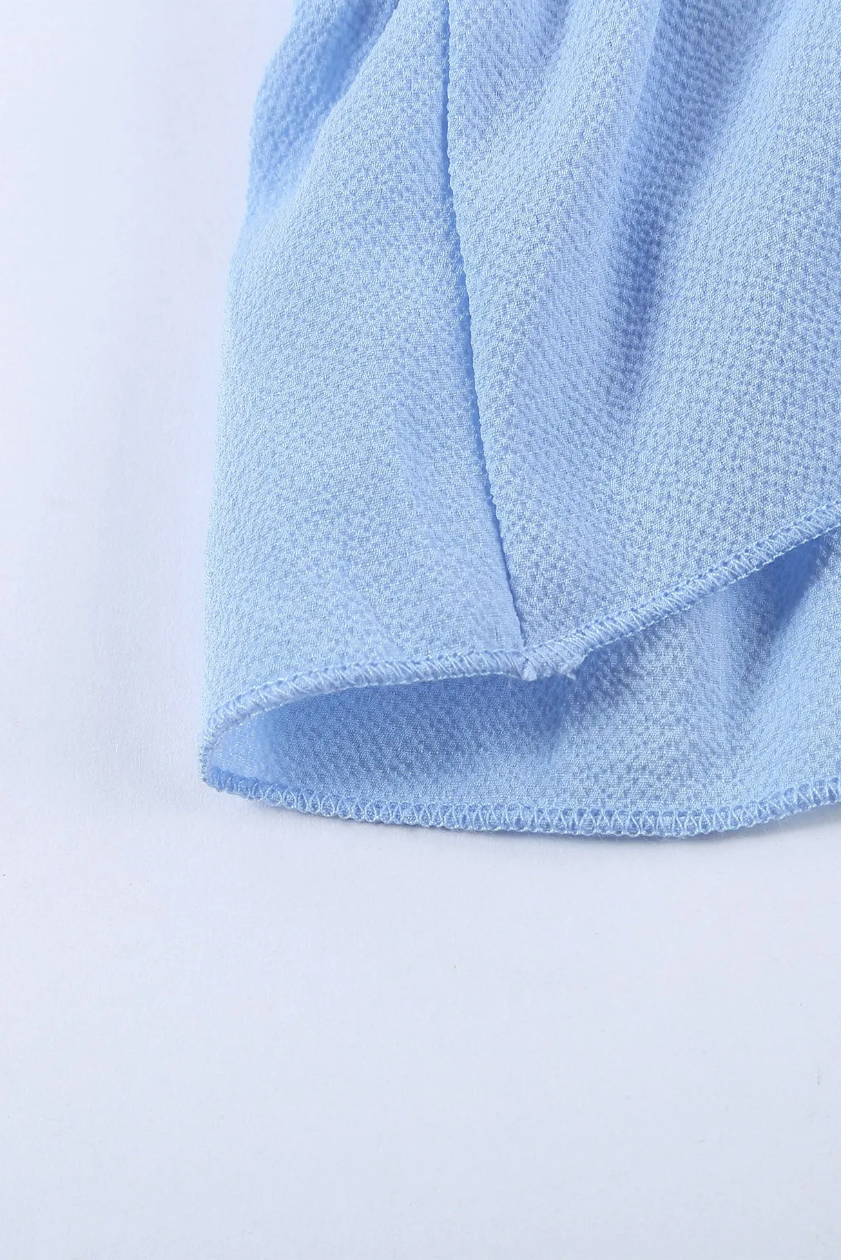 Sky Blue V Neck Ruffled Swing Mini Dress