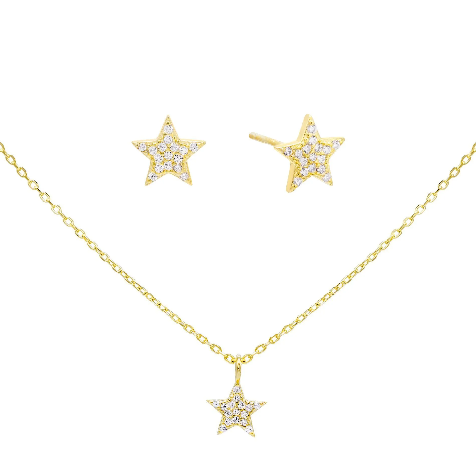 Star Earring & Necklace Combo Set