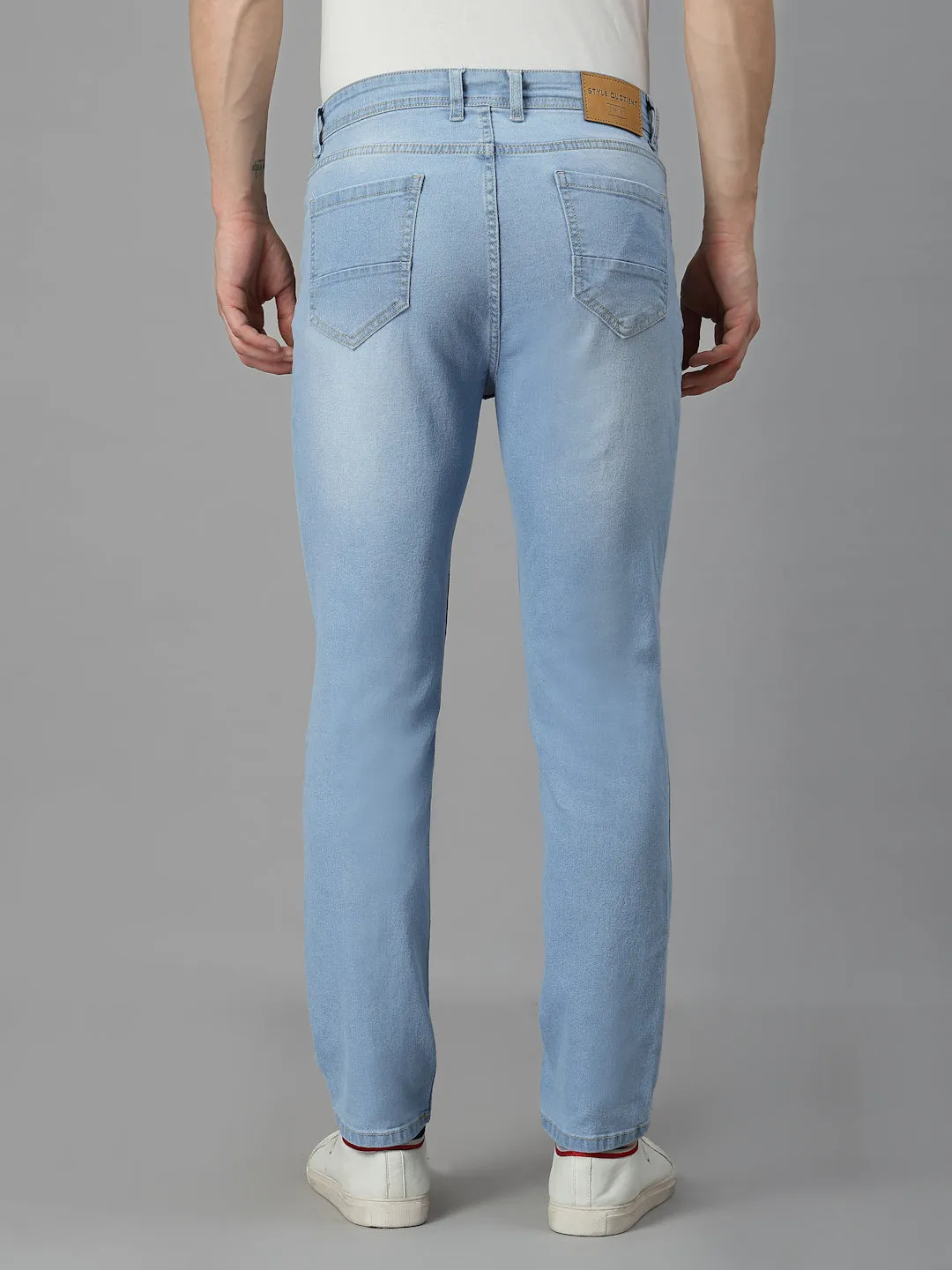 Style Quotient Men Light Blue Regular Fit Mid Rise Stretchable Jeans