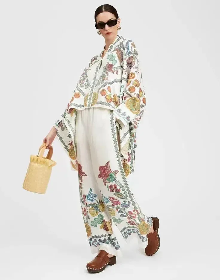 Summer Casual Print Two Piece Set