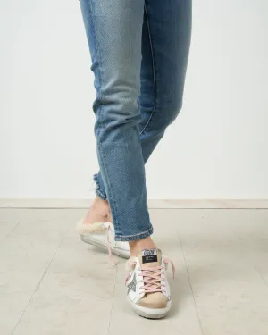 superstar shearling sabot - cappuccino/white
